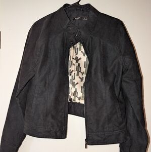Cruel Denim Black Suede Jacket Western Lining Barely Worn